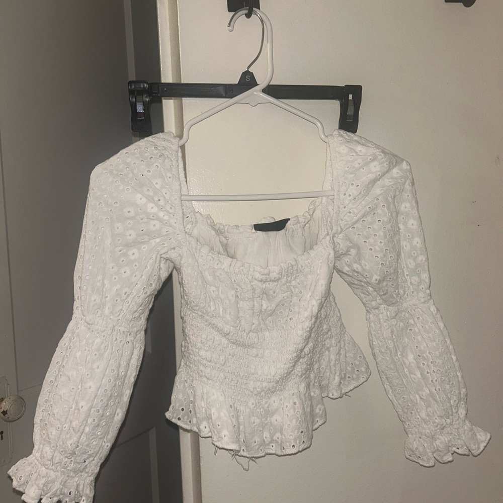 White Eyelet Women's Top